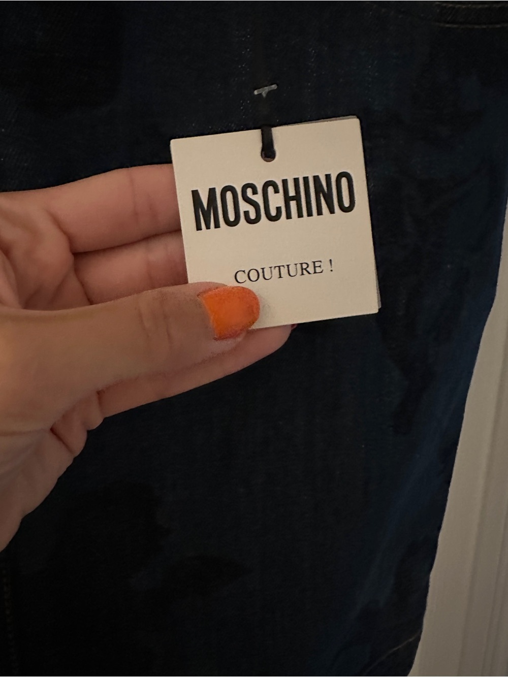 Moschino Dark Blue Statues and Angels Denim Mini Skirt - Picture 6 of 8